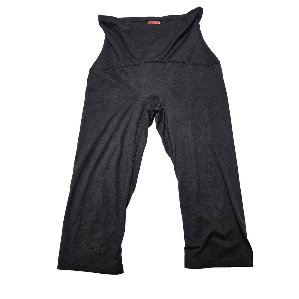Spanx Leggings Womens MEDIUM Black Capri Pull On Activewear used PILLING‎